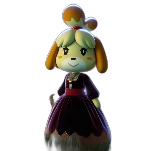 dress, staff, creature, crown transparent PNG cut-out