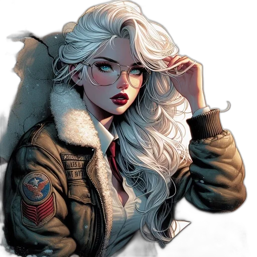 jacket, face, comic book art, concept art transparent PNG cut-out