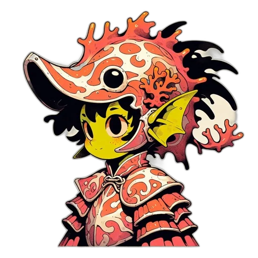 mask, dragon, creature, staff transparent PNG cut-out