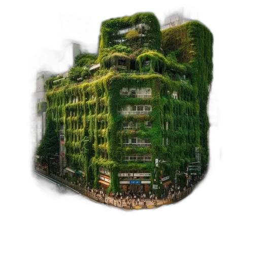 building, concept art, 3d render, photorealistic transparent PNG cut-out
