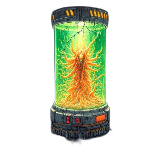 bottle, concept art, pixel art, outer space transparent PNG cut-out