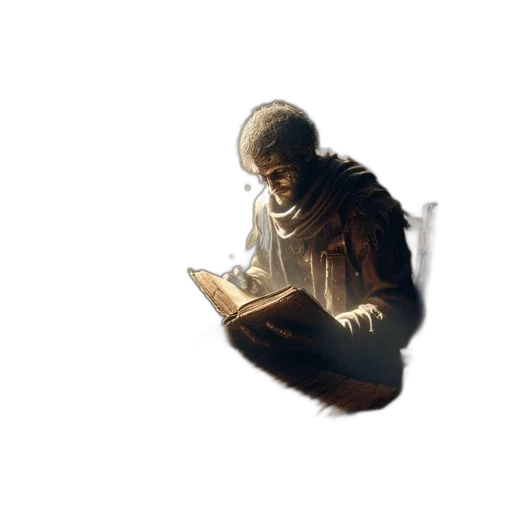jacket, sword, staff, creature transparent PNG cut-out