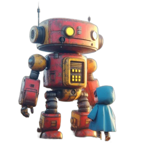 robot, weapon, concept art, 3d render transparent PNG cut-out