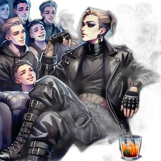 jacket, concept art, cyberpunk, comic book art transparent PNG cut-out