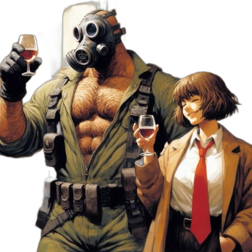 jacket, weapon, comic book art, concept art transparent PNG cut-out