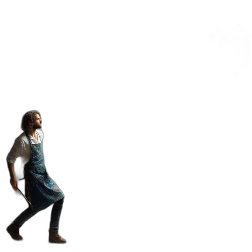robot, jacket, shoes, sword transparent PNG cut-out