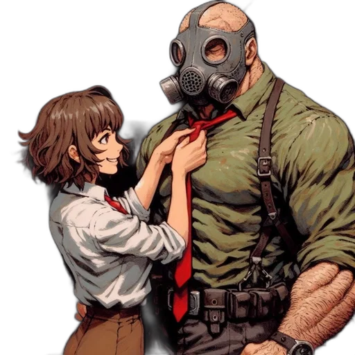 mask, jacket, comic book art, concept art transparent PNG cut-out