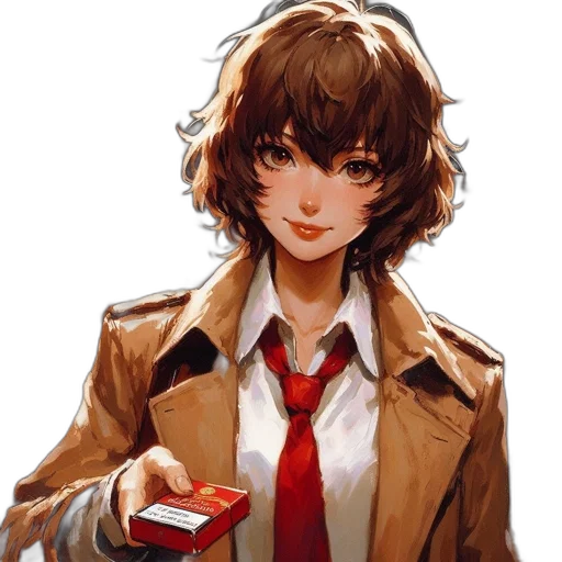 jacket, face, staff, weapon transparent PNG cut-out