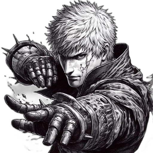 jacket, face, weapon, dragon transparent PNG cut-out