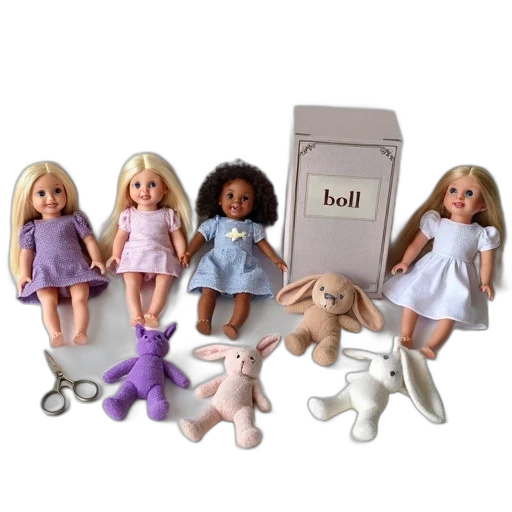 pastel, collection, various, dolls transparent PNG cut-out