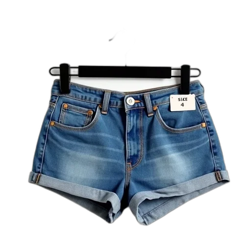 pair, blue, denim, shorts transparent PNG cut-out