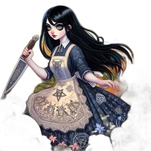 dress, staff, sword, weapon transparent PNG cut-out