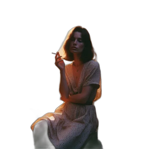 dress, creature, face, staff transparent PNG cut-out
