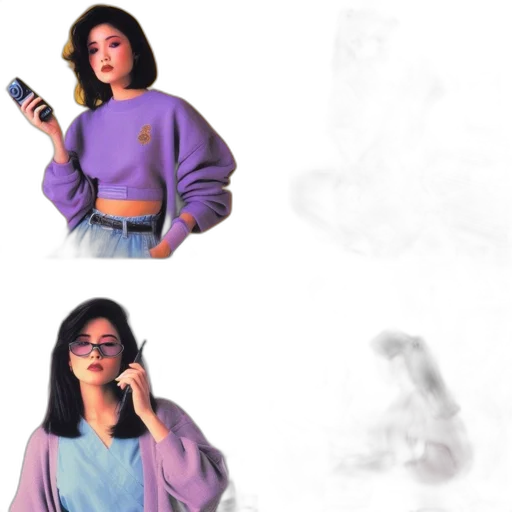 jacket, vaporwave, concept art, pixel art transparent PNG cut-out