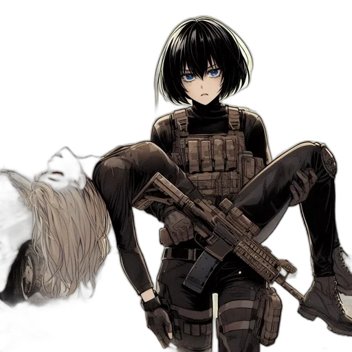 weapon, hair, animal, robot transparent PNG cut-out
