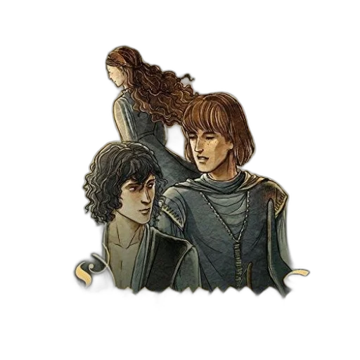 hair, jacket, sword, staff transparent PNG cut-out