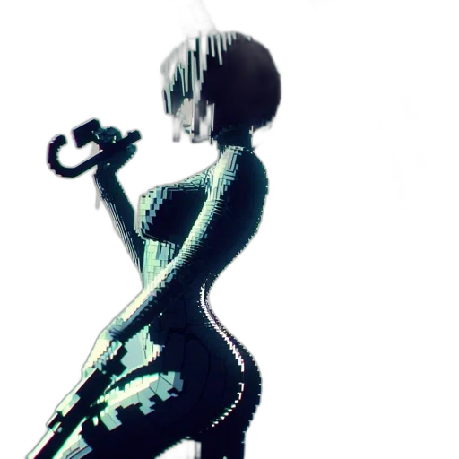 dress, robot, weapon, staff transparent PNG cut-out