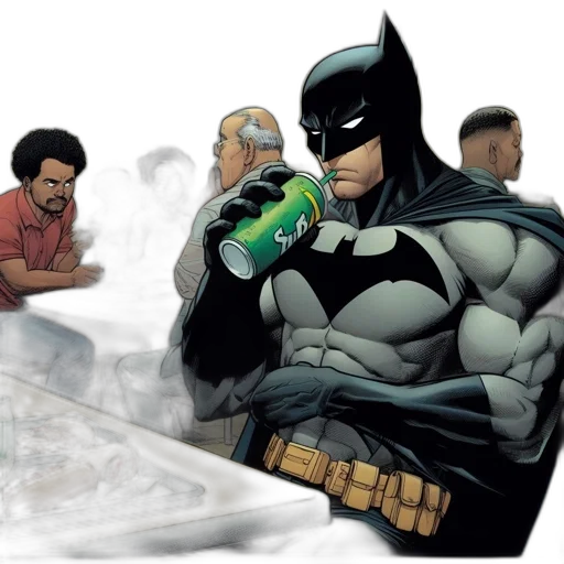 comic book art, concept art, batman, depicted transparent PNG cut-out