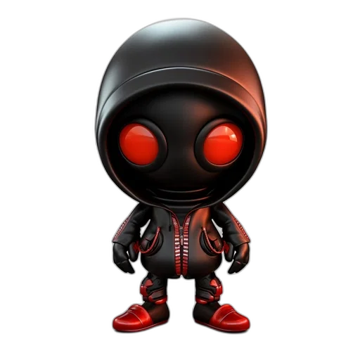 robot, 3d render, concept art, red transparent PNG cut-out