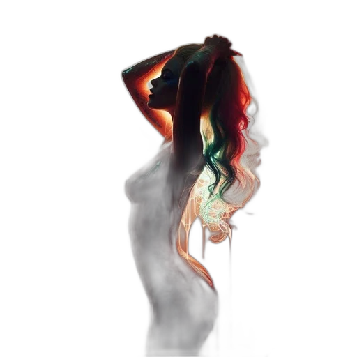hair, dress, mask, face transparent PNG cut-out
