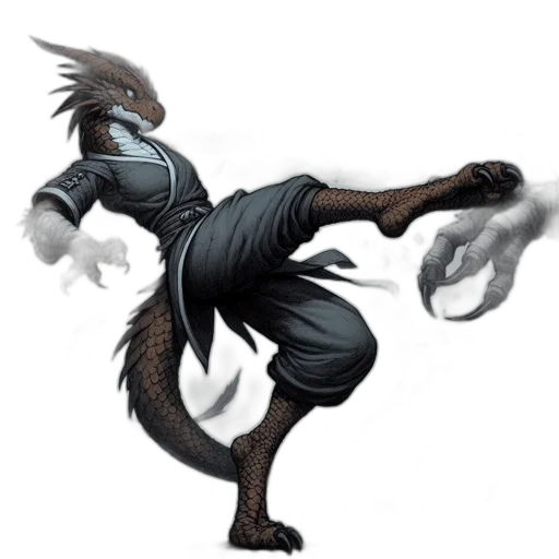 dragon, staff, creature, animal transparent PNG cut-out