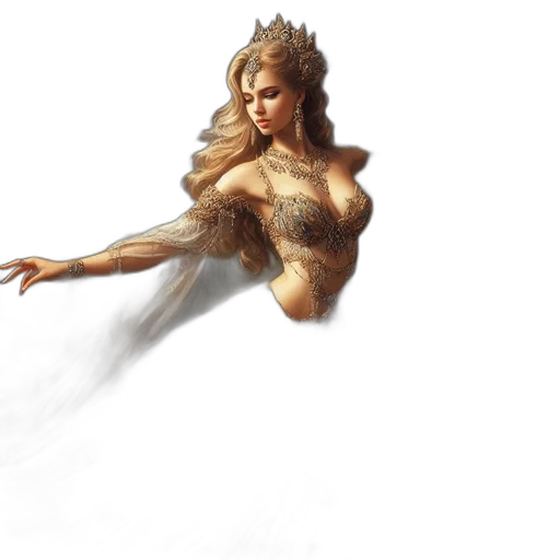 dress, sword, hair, dragon transparent PNG cut-out