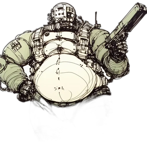 robot, weapon, concept art, cyberpunk transparent PNG cut-out