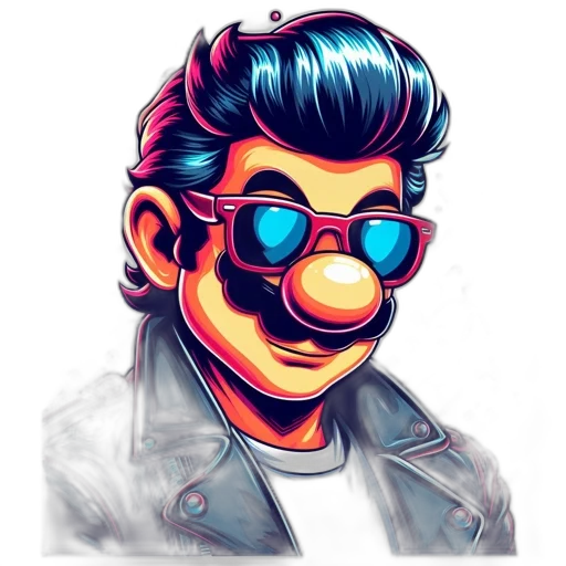 face, jacket, cartoon, pixel art transparent PNG cut-out