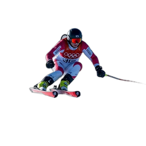 animal, photorealistic, olympic, skier transparent PNG cut-out