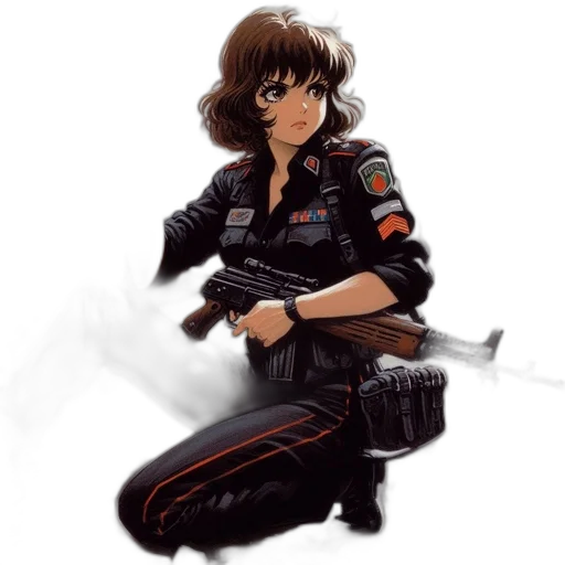 weapon, jacket, staff, concept art transparent PNG cut-out
