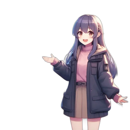 jacket, staff, creature, umbrella transparent PNG cut-out