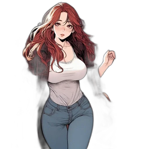 dress, jacket, hair, creature transparent PNG cut-out