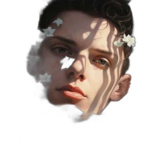 face, crown, flower, mask transparent PNG cut-out