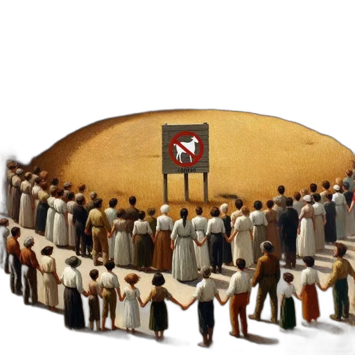 rural, setting, crowd, gathers transparent PNG cut-out