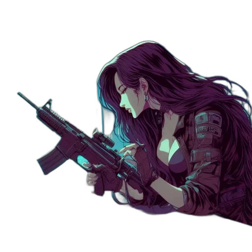 weapon, cyberpunk, concept art, pixel art transparent PNG cut-out
