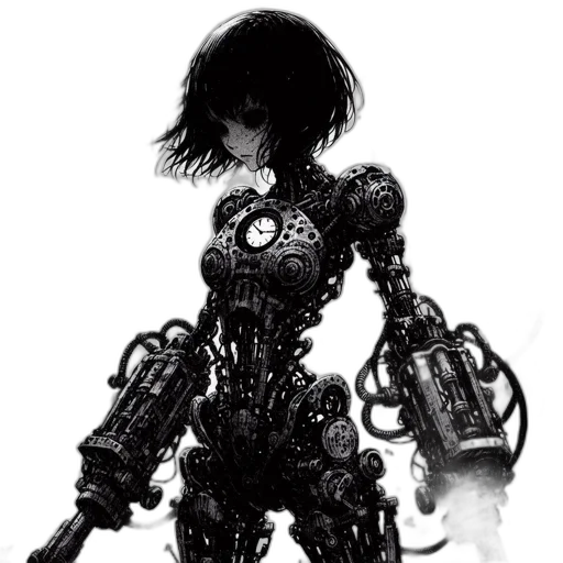robot, weapon, creature, dress transparent PNG cut-out