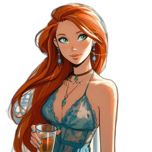 dress, fantasy art, cartoon, anime transparent PNG cut-out