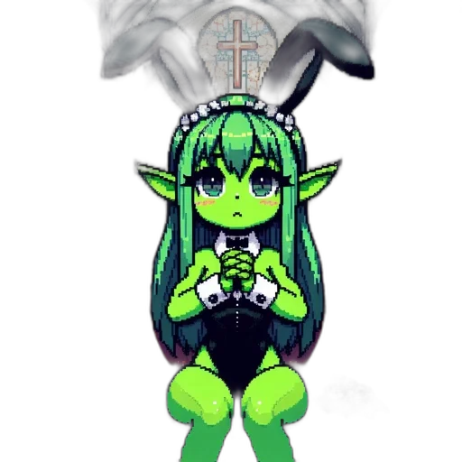staff, creature, dragon, pixel art transparent PNG cut-out