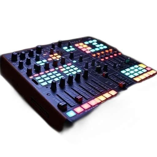 cyberpunk, 3d render, colorful, soundcraft transparent PNG cut-out