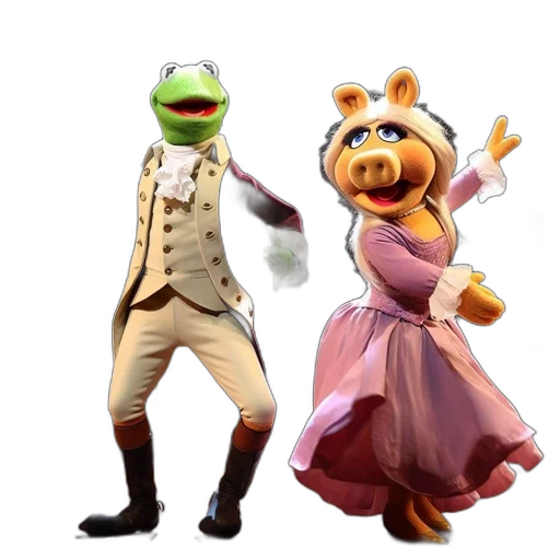 dress, concept art, 3d render, kermit transparent PNG cut-out