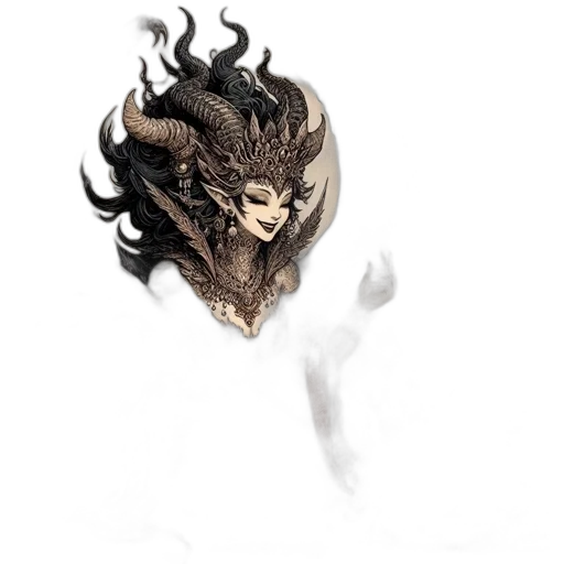 mask, dragon, hair, crown transparent PNG cut-out