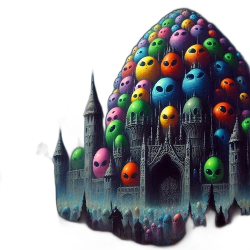 concept art, fantasy art, 3d render, watercolor transparent PNG cut-out