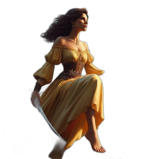 dress, fantasy art, concept art, comic book art transparent PNG cut-out