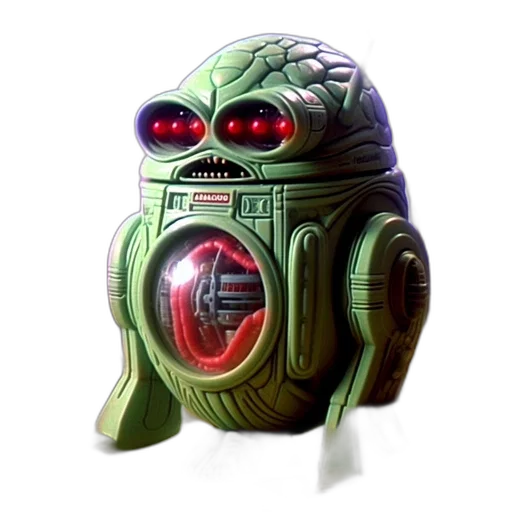 robot, mask, creature, staff transparent PNG cut-out