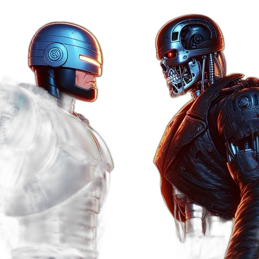 robot, concept art, cyberpunk, comic book art transparent PNG cut-out