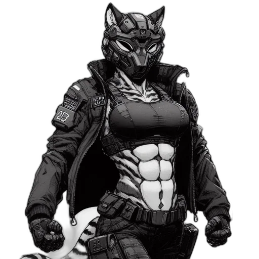 jacket, mask, animal, comic book art transparent PNG cut-out