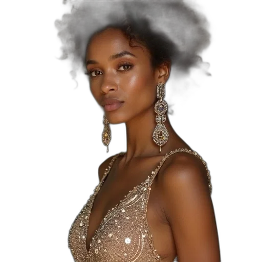 dress, jewelry, crown, hair transparent PNG cut-out