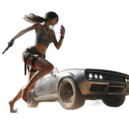 car, weapon, concept art, 3d render transparent PNG cut-out