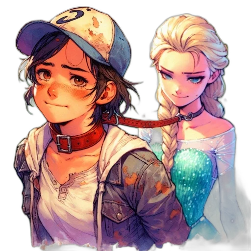 watercolor, pixel art, concept art, comic book art transparent PNG cut-out