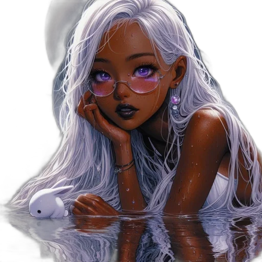 jewelry, hair, face, creature transparent PNG cut-out
